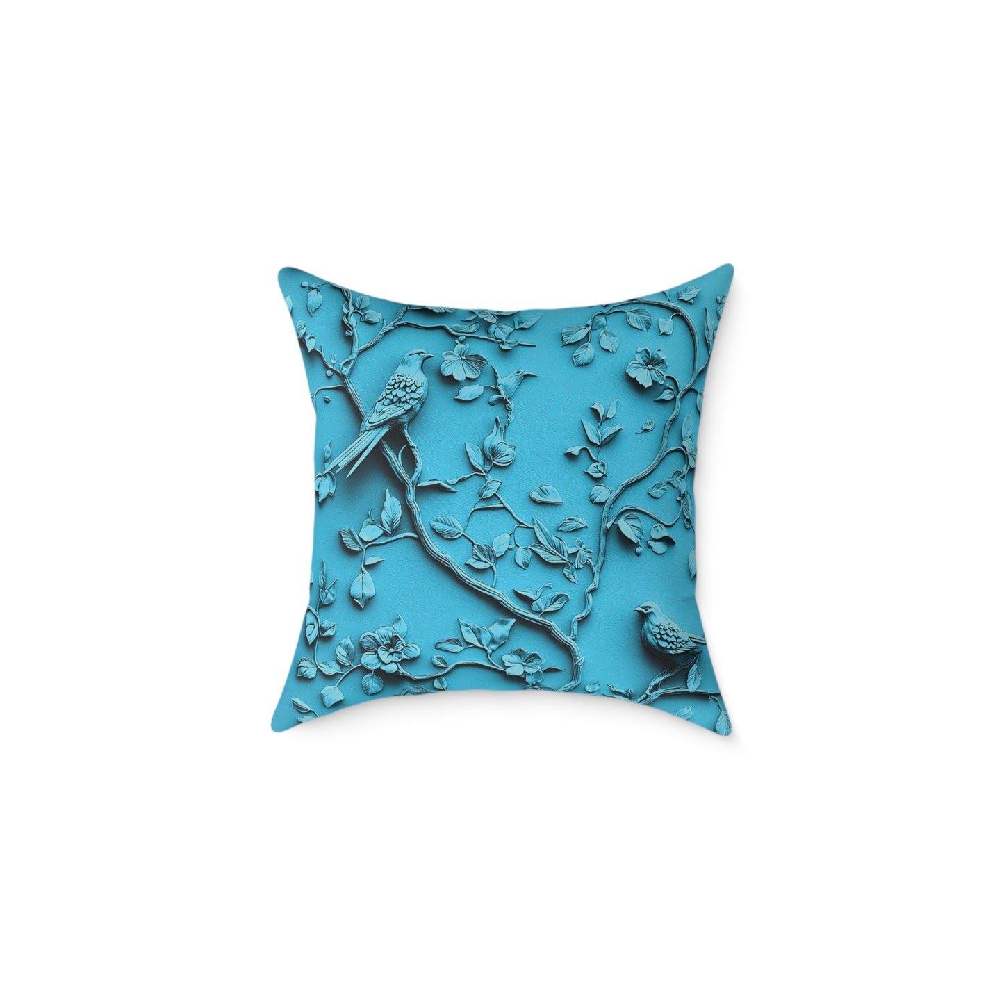 **Blue Vine Chinoiseries - Square Poly Canvas Pillow UK
