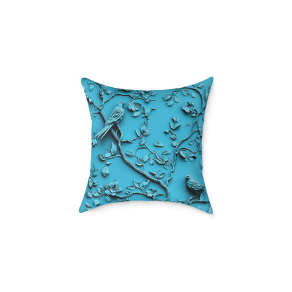 **Blue Vine Chinoiseries - Square Poly Canvas Pillow UK