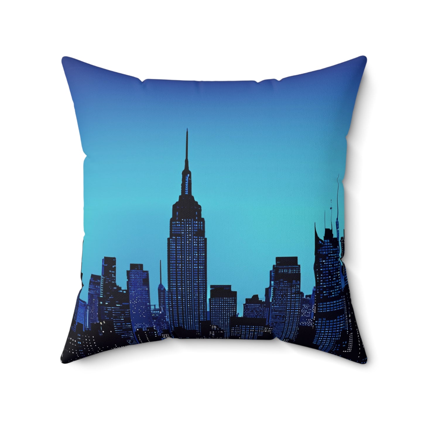 Night Cityscape - Spun Polyester Square Pillow - USA
