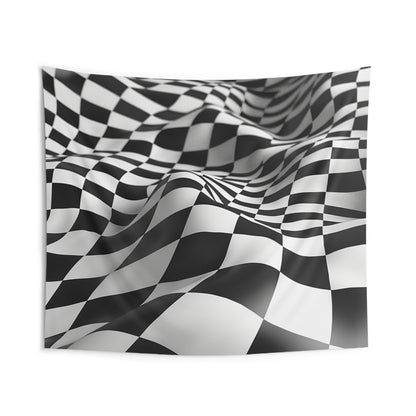 Wavy Check Indoor Wall Tapestry - USA