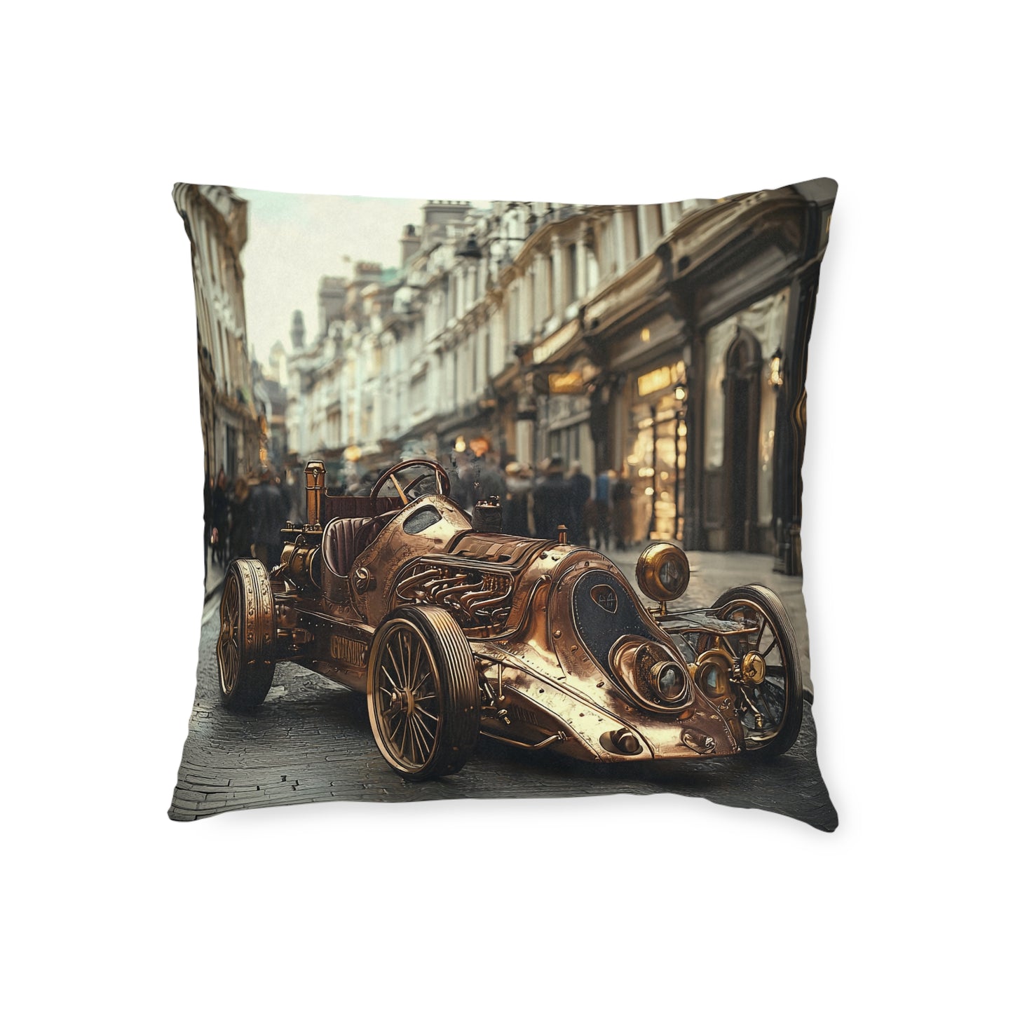 Industrial-Style Car 3 - Square Cushion - Steampunk Home Decor UK