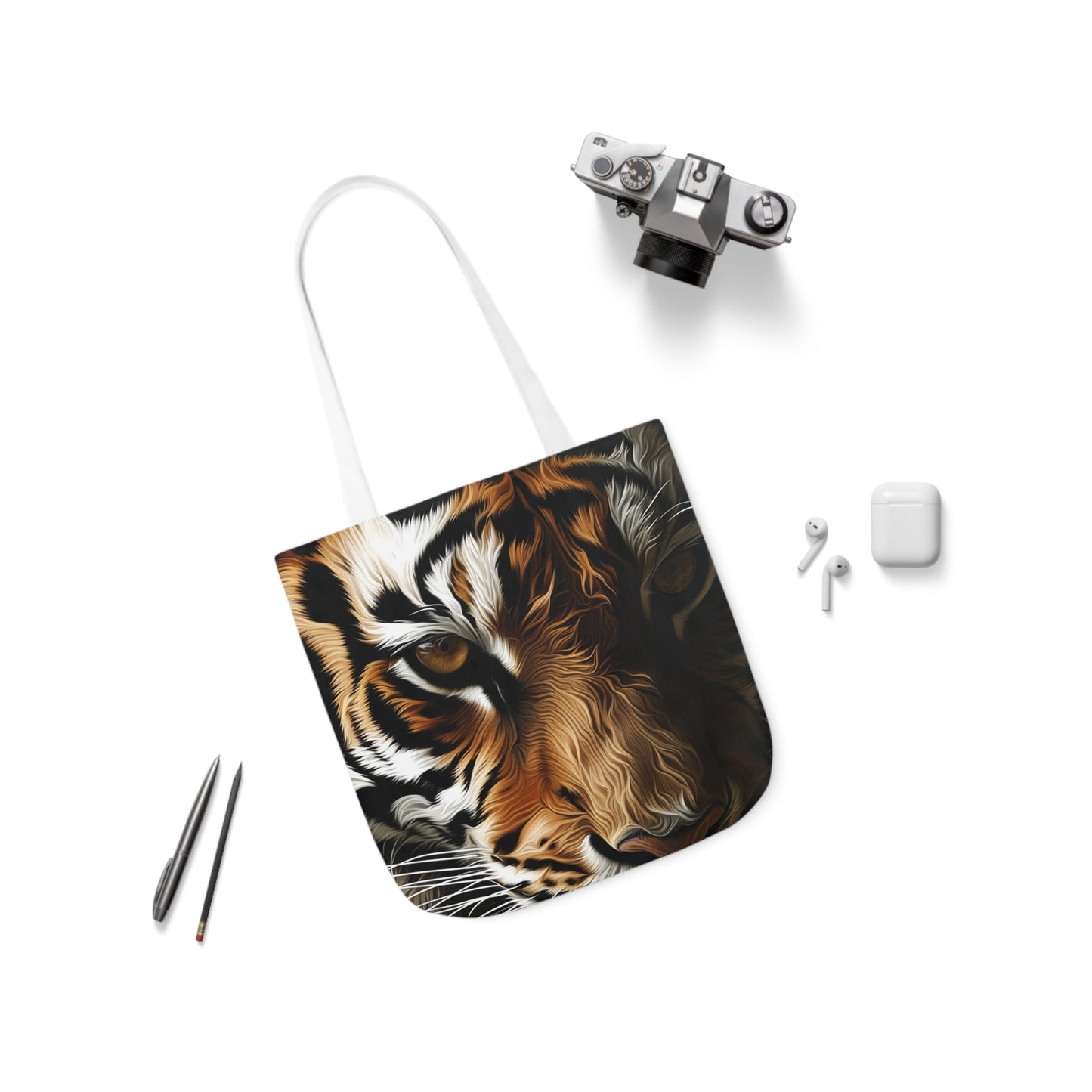 Tiger - Polyester Canvas Tote Bag (AOP)