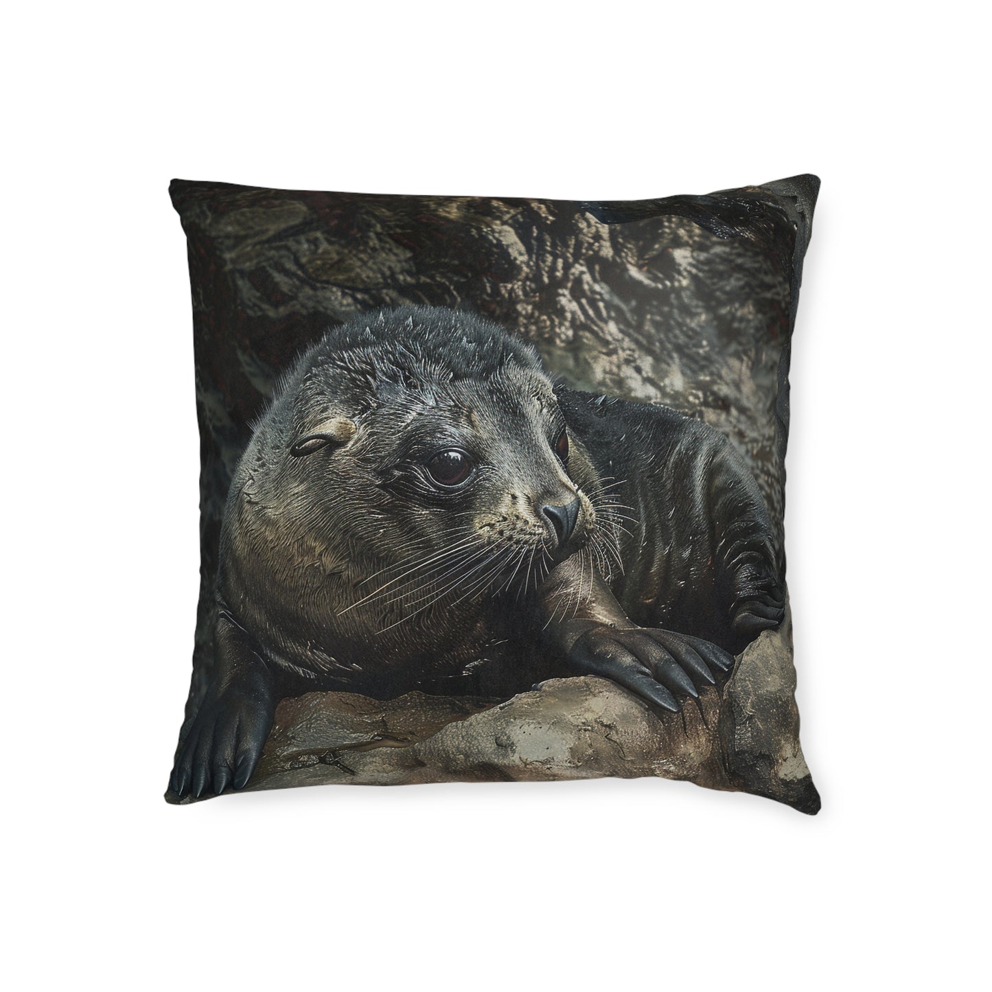 Cute Fur Seal Design Square Pillow - Perfect for Ocean Lovers UK
