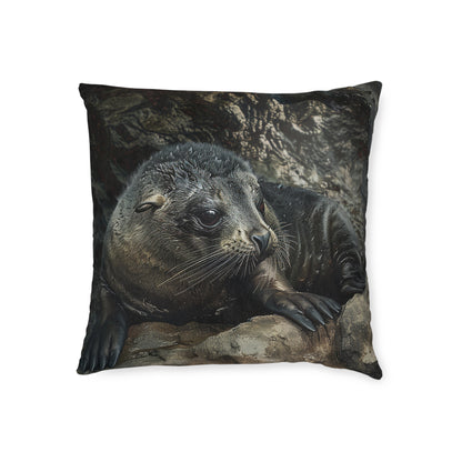 Cute Fur Seal Design Square Pillow - Perfect for Ocean Lovers UK
