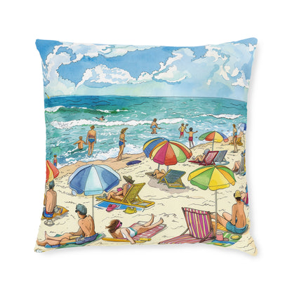 At The Beach - Square Pillow - UK