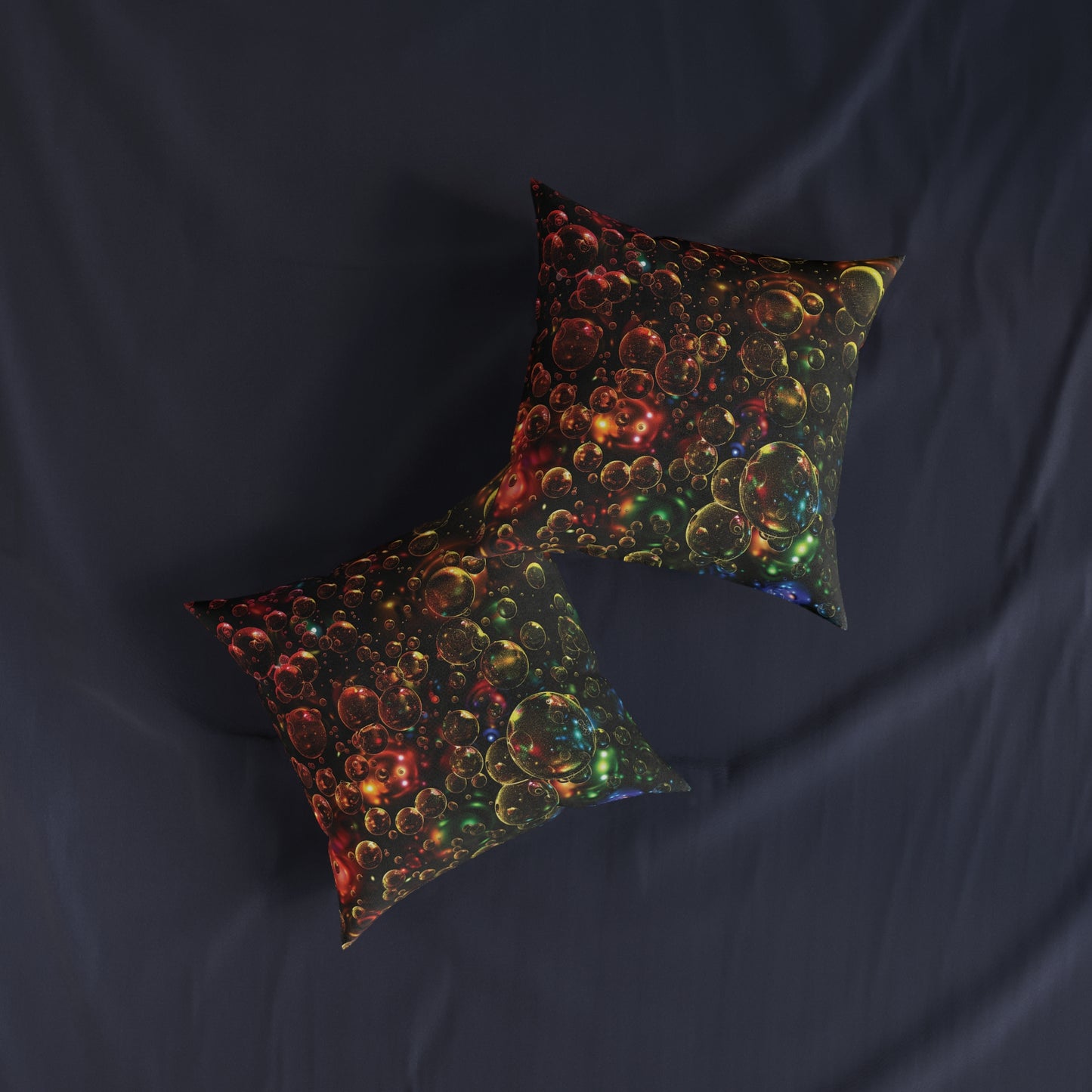Effervescent Rainbow Bubbles - Square Pillow - UK