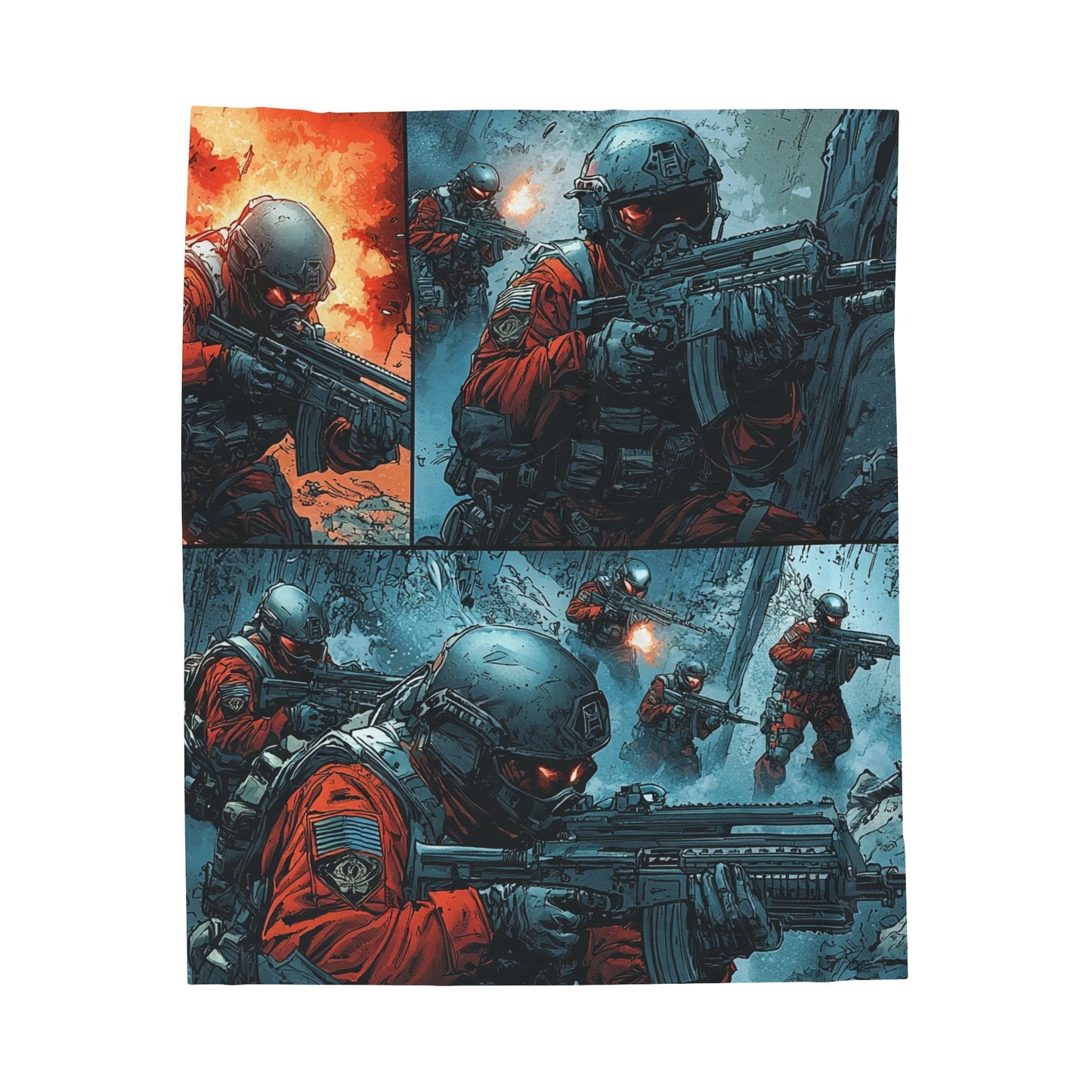 Special Forces Comic Cover 6 - Velveteen Plush Blanket USA