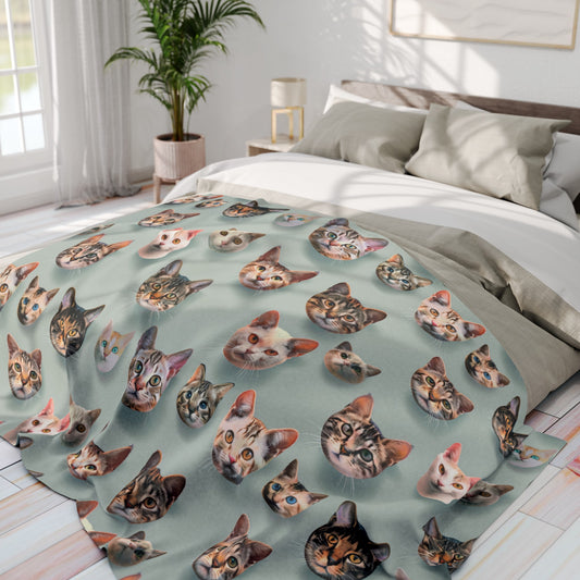Cat Collage Arctic Fleece Blanket  -  USA