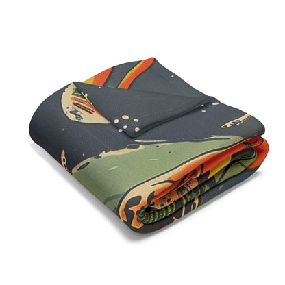 Retro Space Adventure Fleece Blanket - Cosy Gift for Sci-Fi Lovers UK