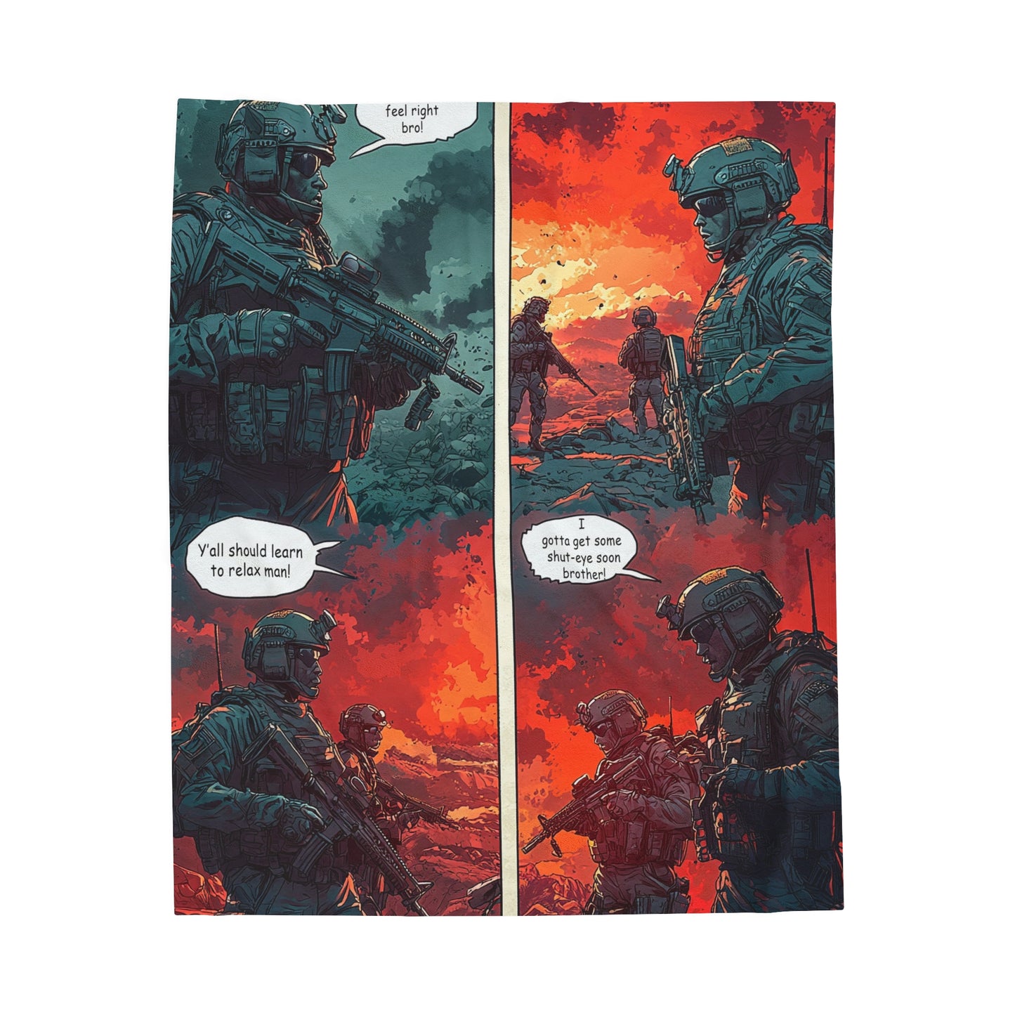 Special Forces Comic Cover 2 - Velveteen Plush Blanket USA