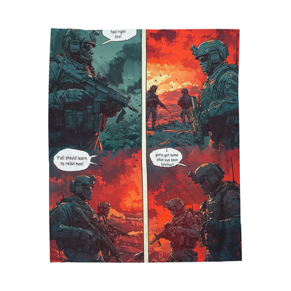 Special Forces Comic Cover 2 - Velveteen Plush Blanket USA