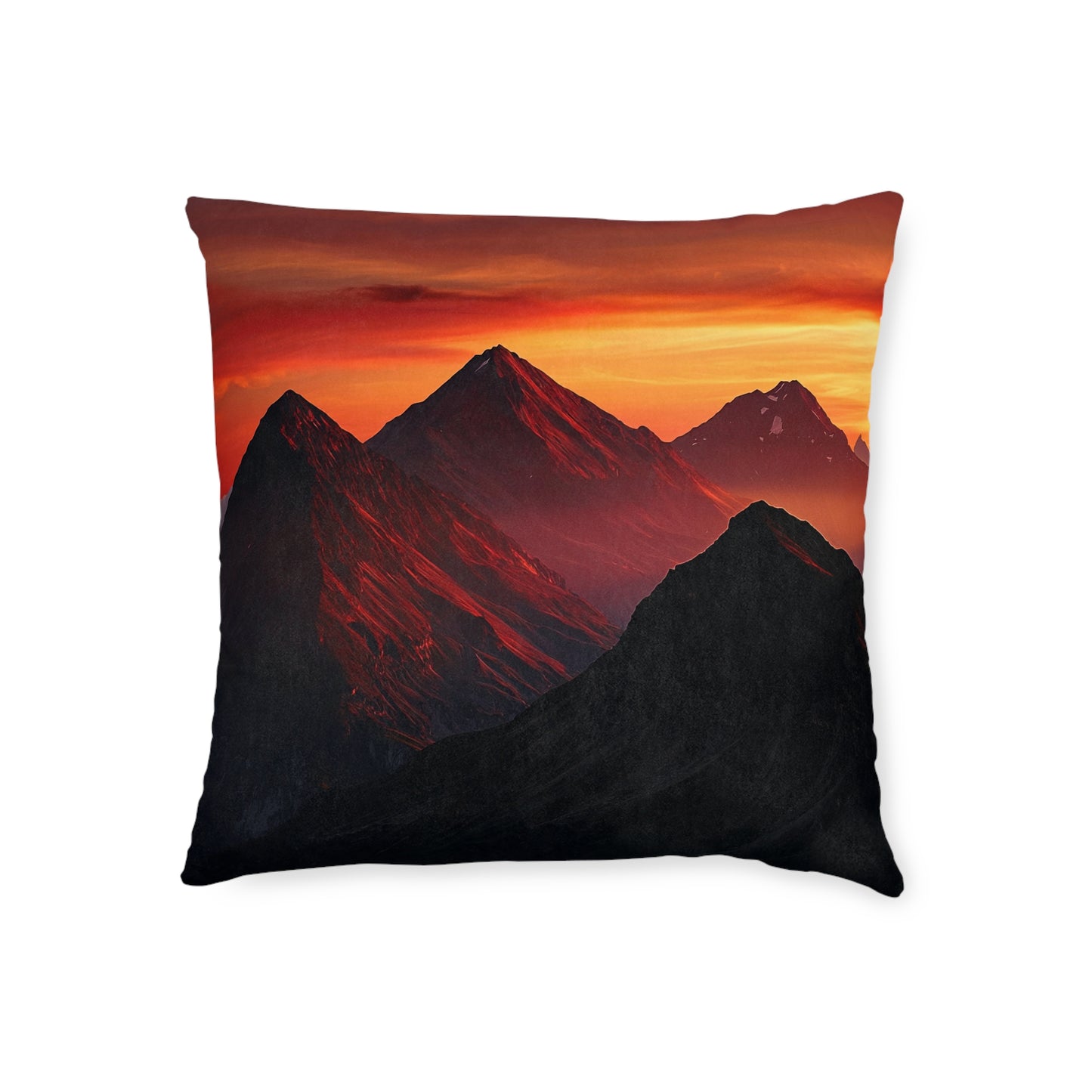Sundown Over The Peaks - Square Pillow - UK