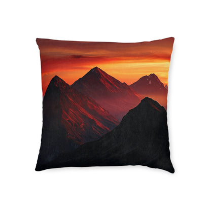Sundown Over The Peaks - Square Pillow - UK