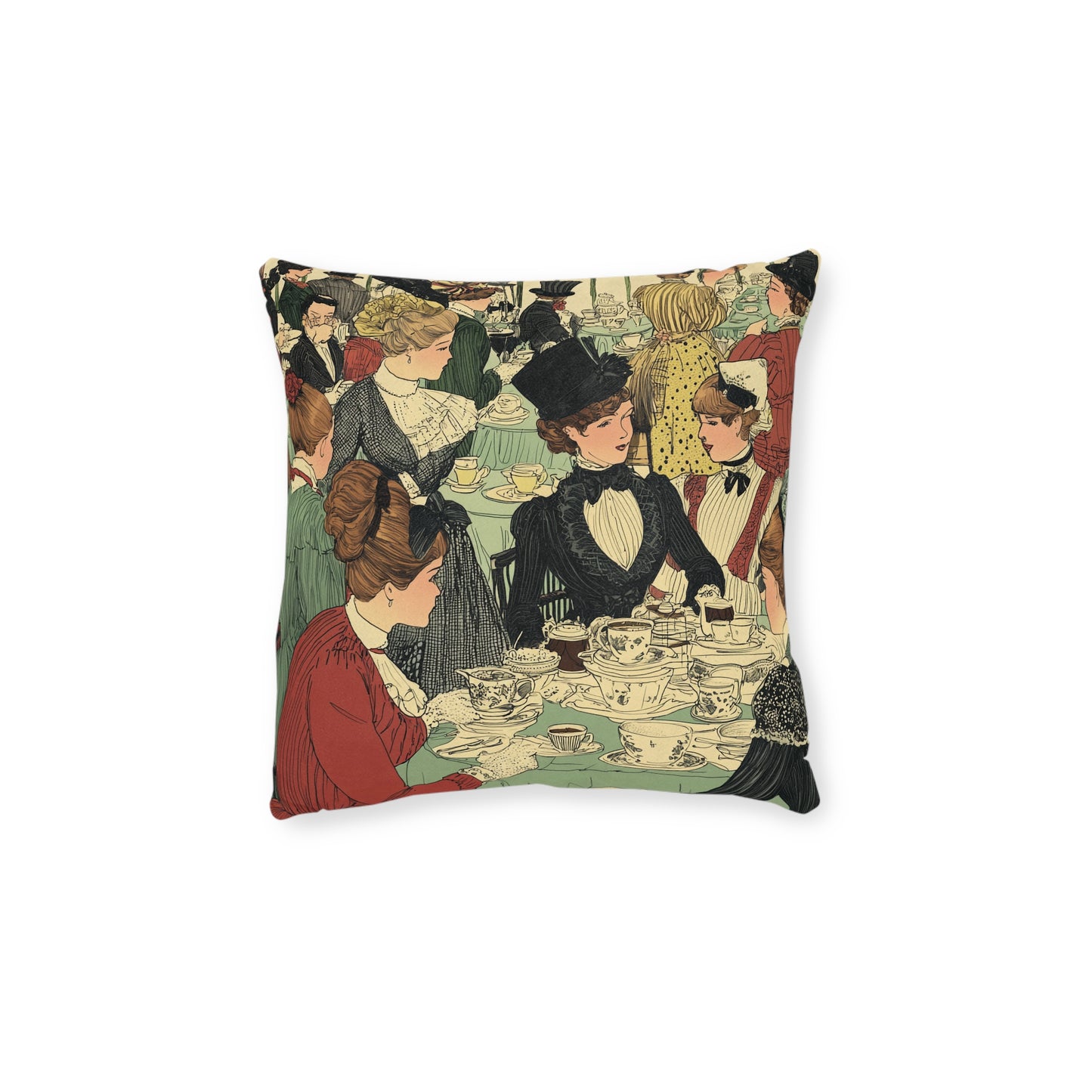 Ladies That Lunch (Vintage Tea Party) - Square Cushion - UK