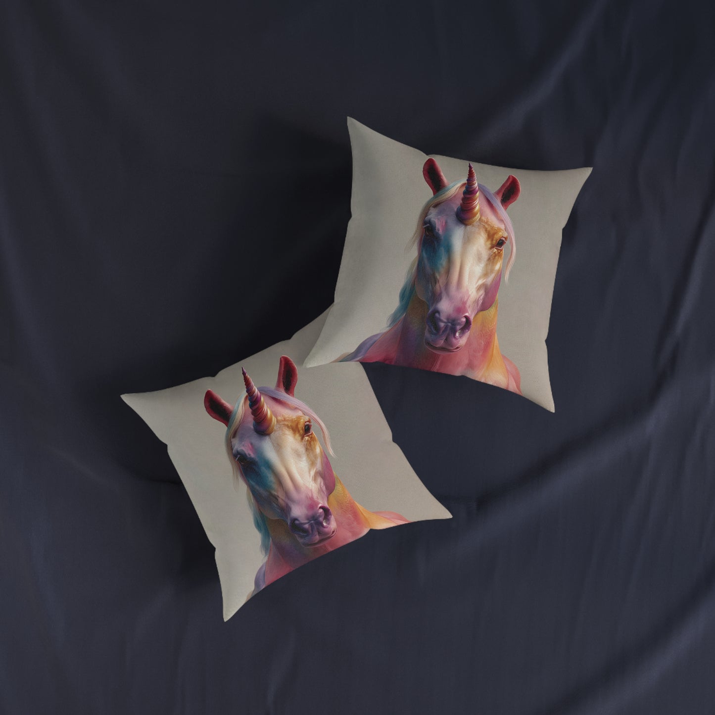 Colourful Magical Unicorn - Square Cushion - UK