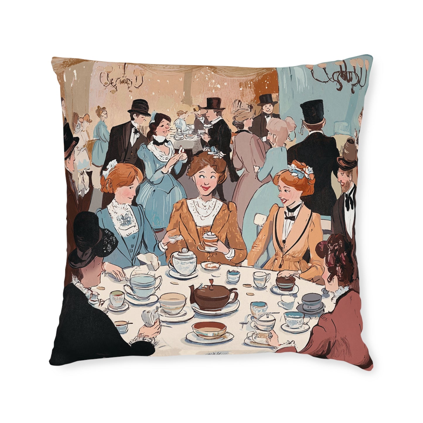 Ladies That Lunch (Vintage Tea Party) - Square Cushion - UK