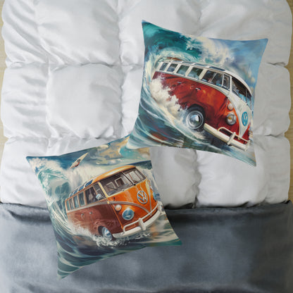 Surf Wagon - Square Poly Canvas Pillow - Australia