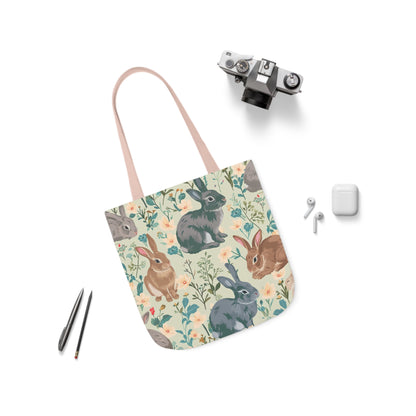 Rabbit Polyester Canvas Tote Bag (AOP)
