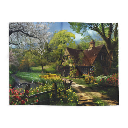 English Springtime Arctic Fleece Blanket - UK, USA