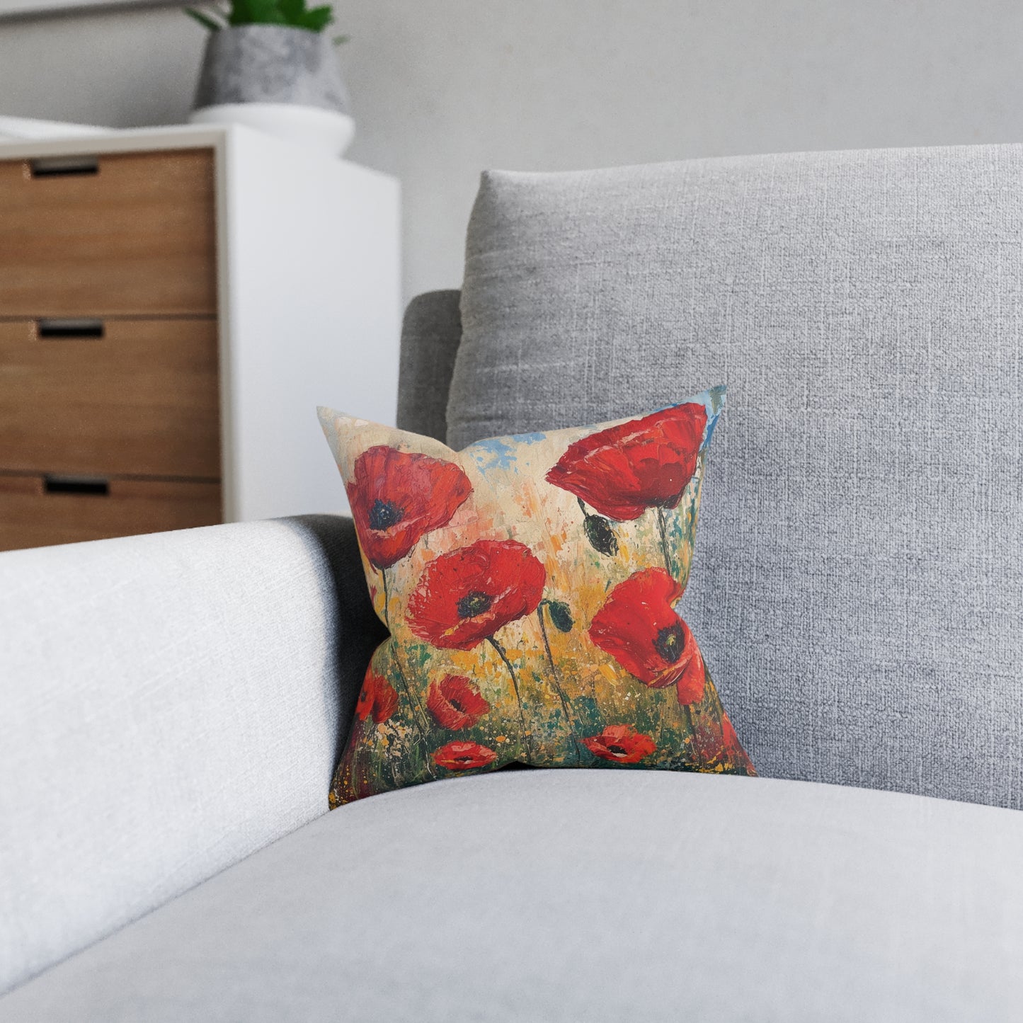 Poppies - Square Pillow - UK
