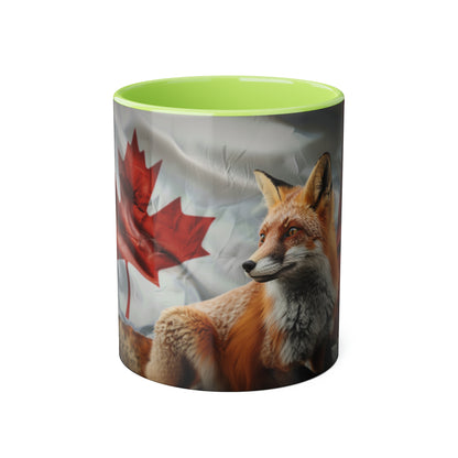 Fox and Flag Accent Mug, 11oz - Canada Only