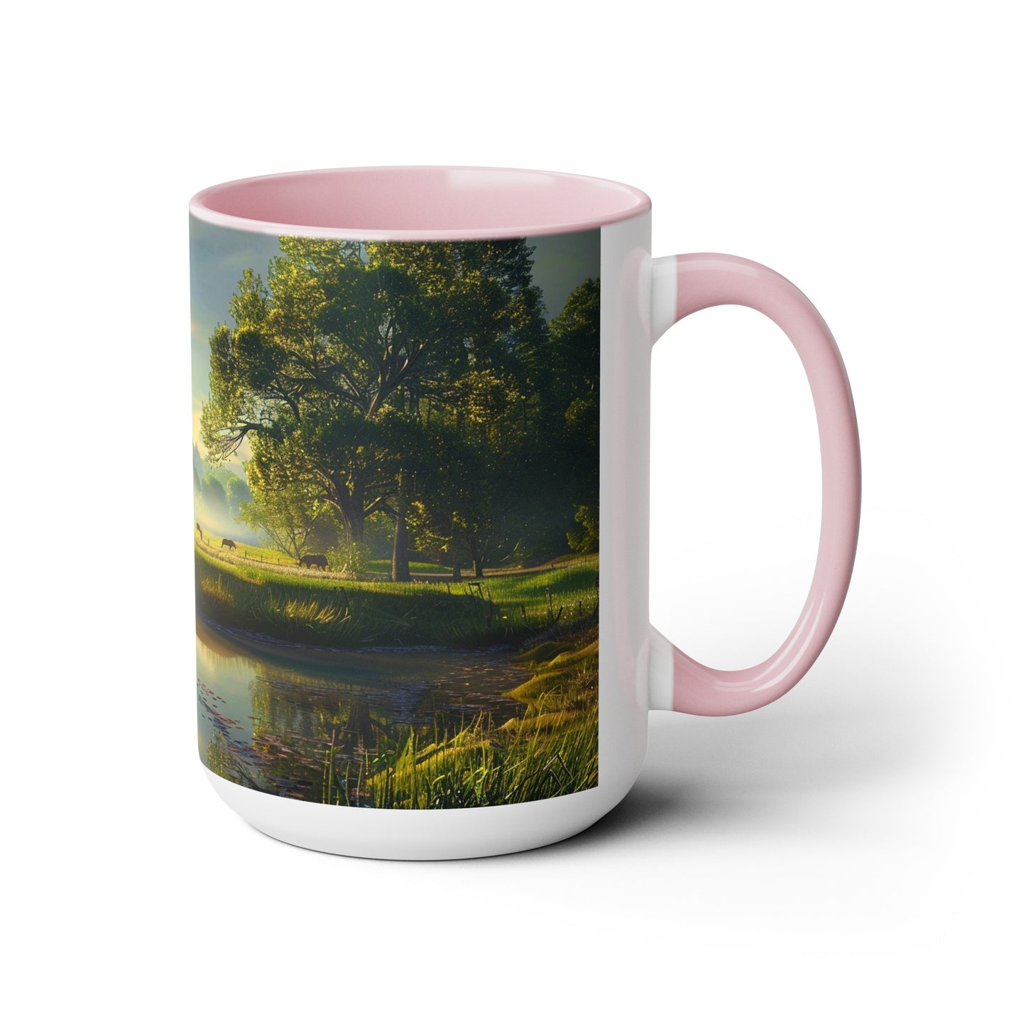 Countryside Scene - Two-Tone Coffee Mugs, 15oz USA