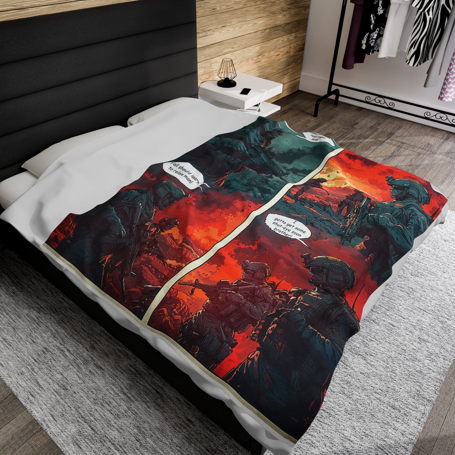 Special Forces Comic Cover 2 - Velveteen Plush Blanket USA