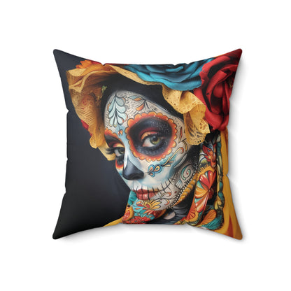 Day of The Dead - Spun Polyester Square Pillow - USA