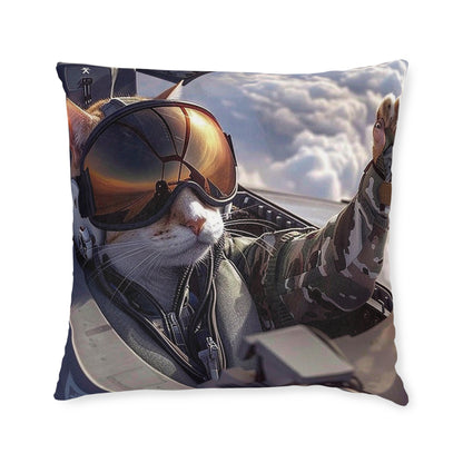 Top Gun Cat - Square Pillow - UK