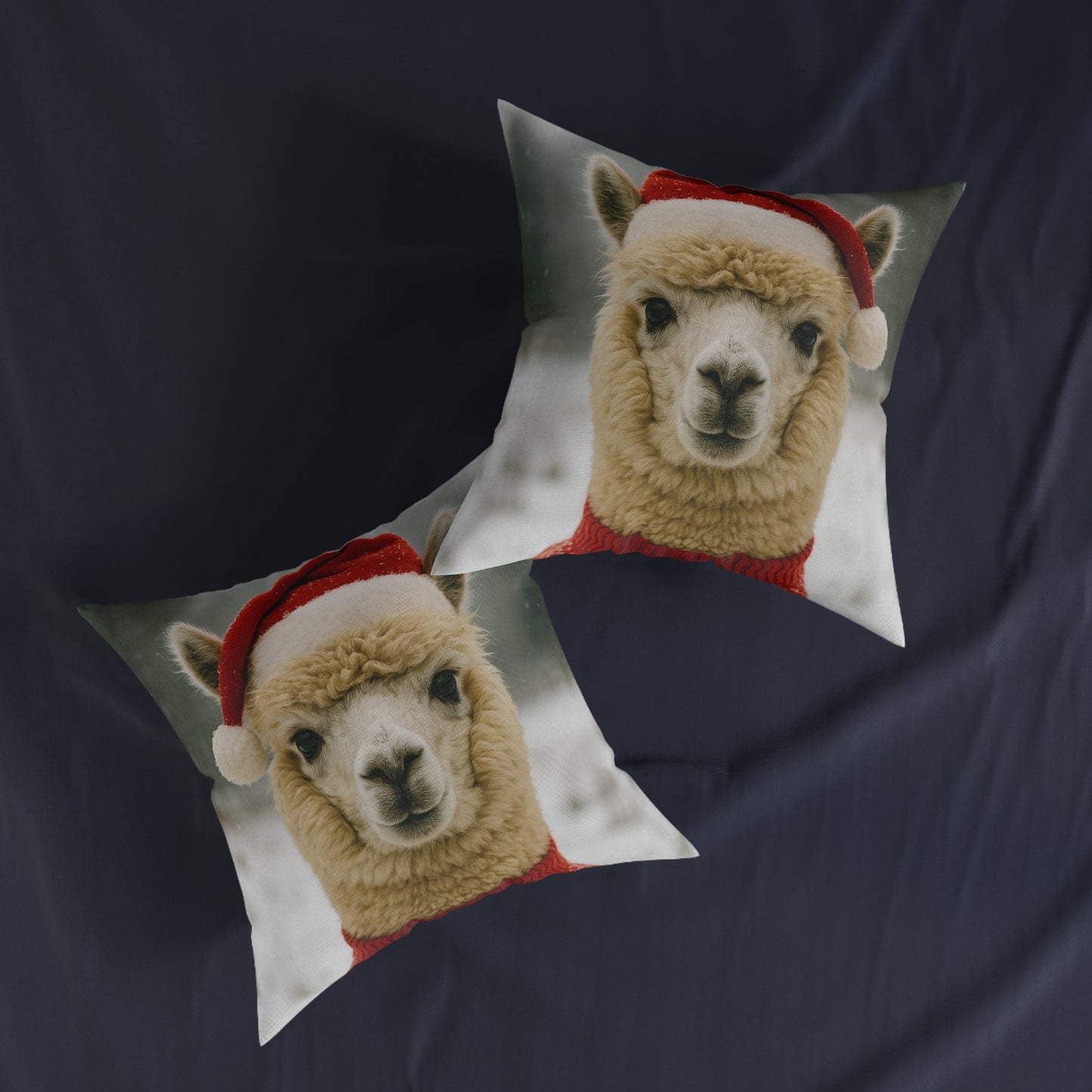Christmas Alpaca Square Cushion - UK