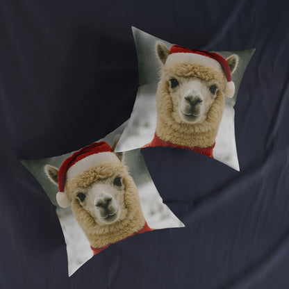 Christmas Alpaca Square Cushion - UK