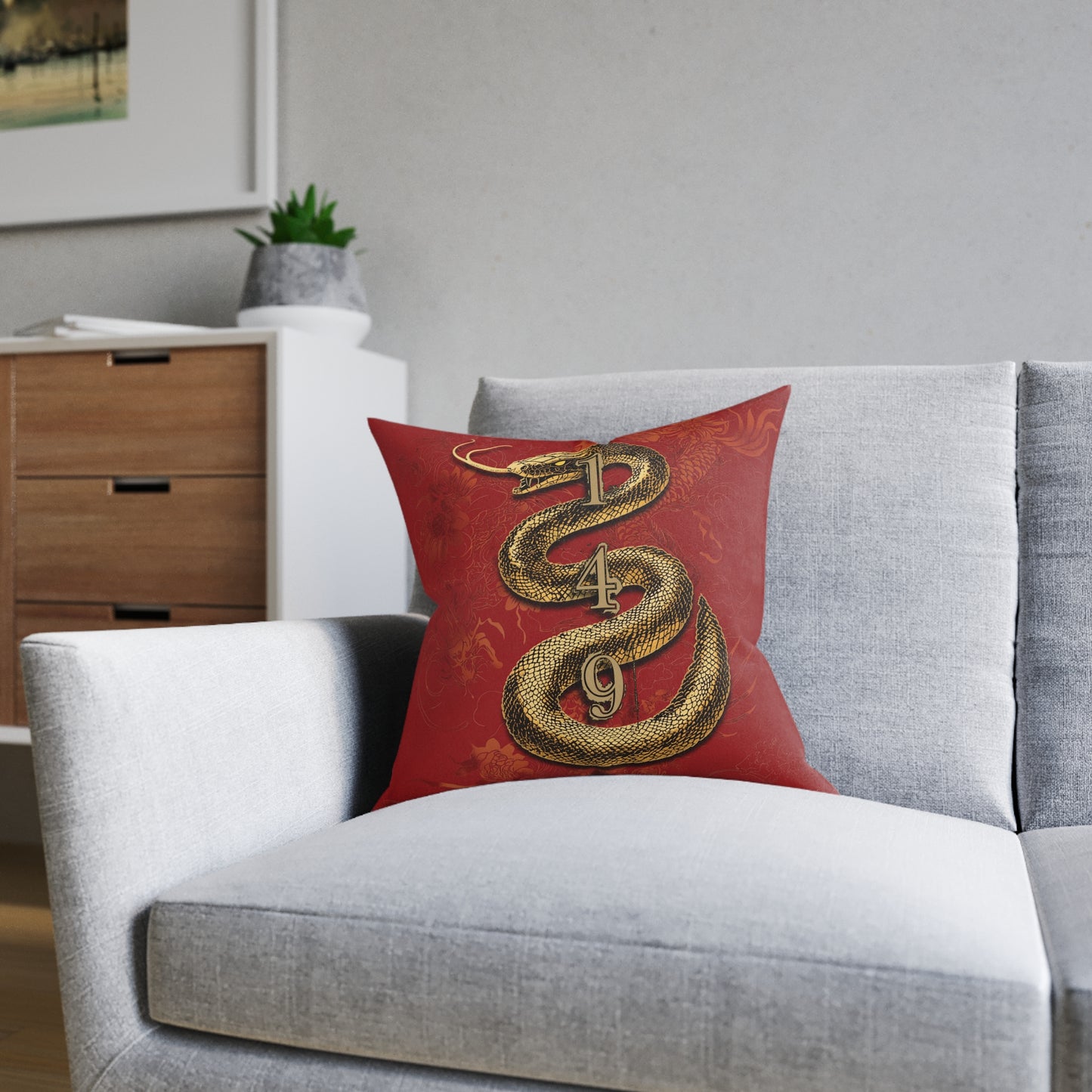 Chinese Year of The Snake - Square Pillow UK