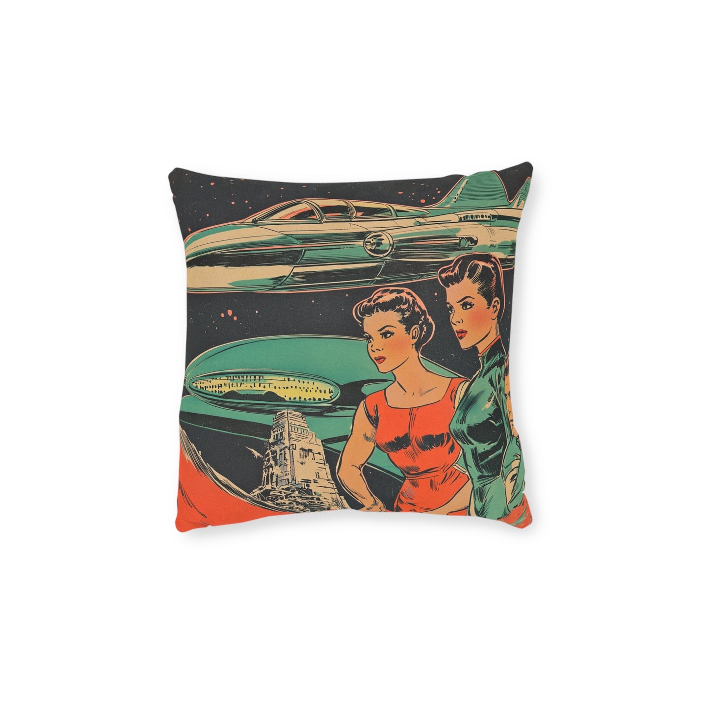 1950's Space Comic - Square Cushion - Space Home Decor UK