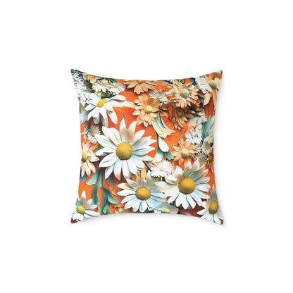 **Daisy Chinoiseries - Square Poly Canvas Pillow UK