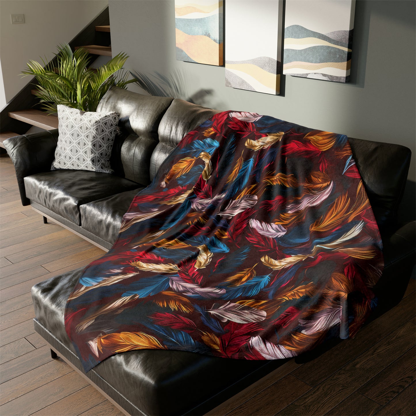 Chinoiseries Feathers - Soft Polyester Blanket