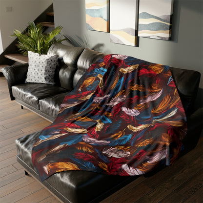 Chinoiseries Feathers - Soft Polyester Blanket