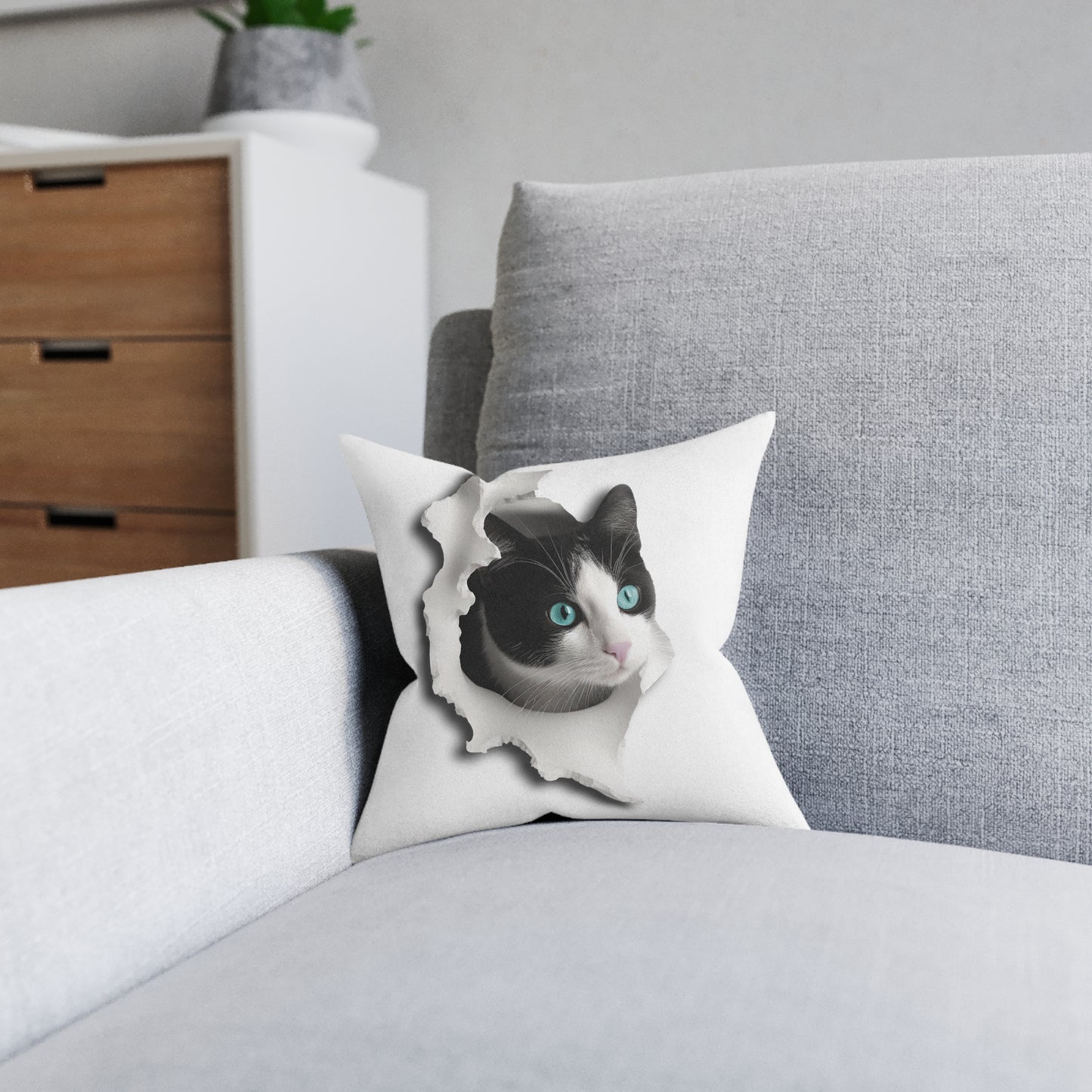 Cat 1 - Square Pillow - UK