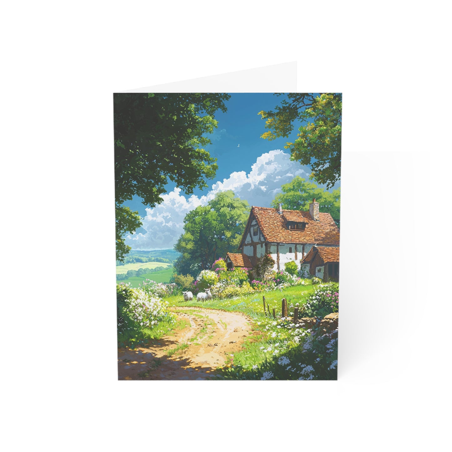 Pretty English Countryside 4 - Greeting Cards - Set of 1, 10, 30, or 50pcs for All Occasions - USA