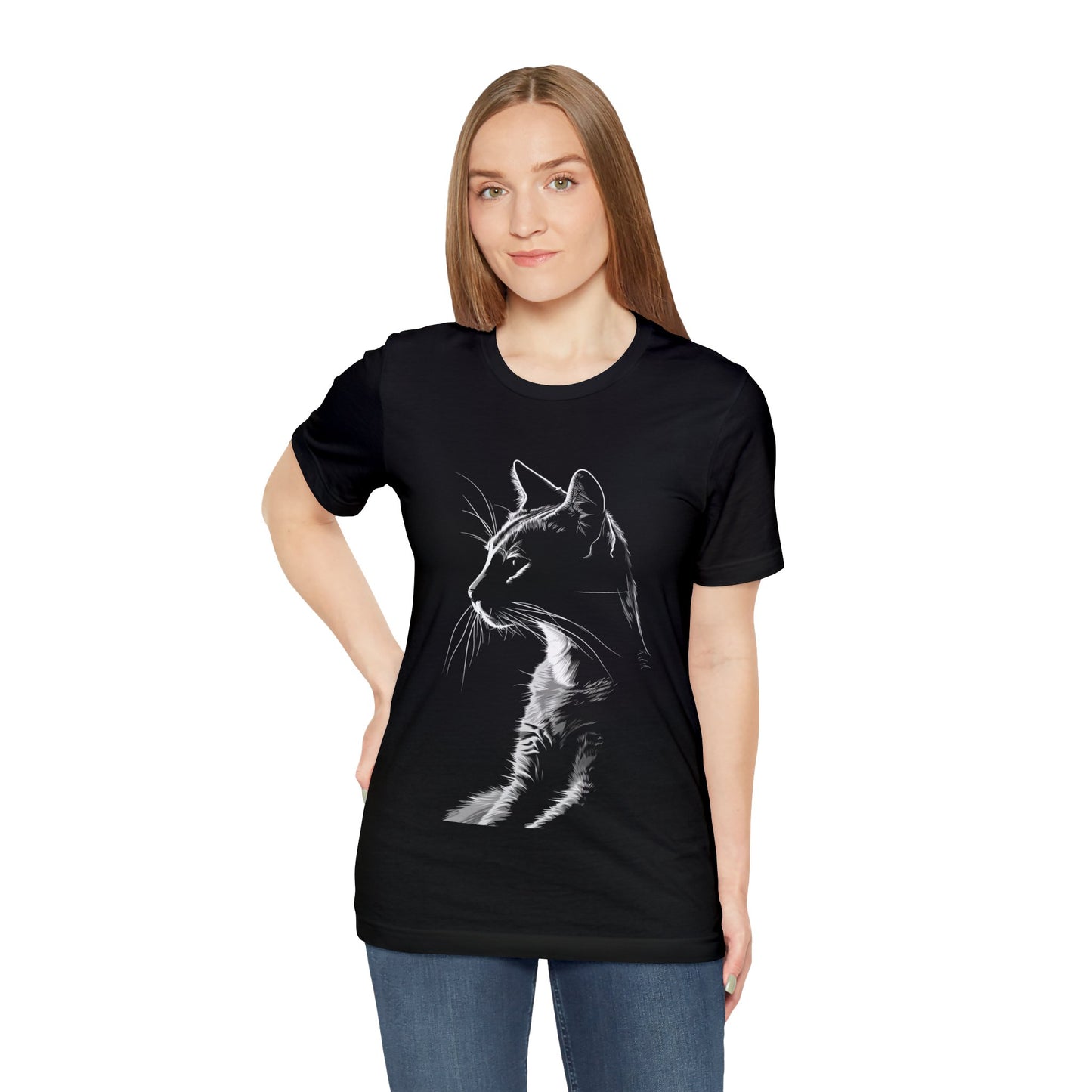 Cat Silhouette #4 - Unisex Jersey Short Sleeve Tee