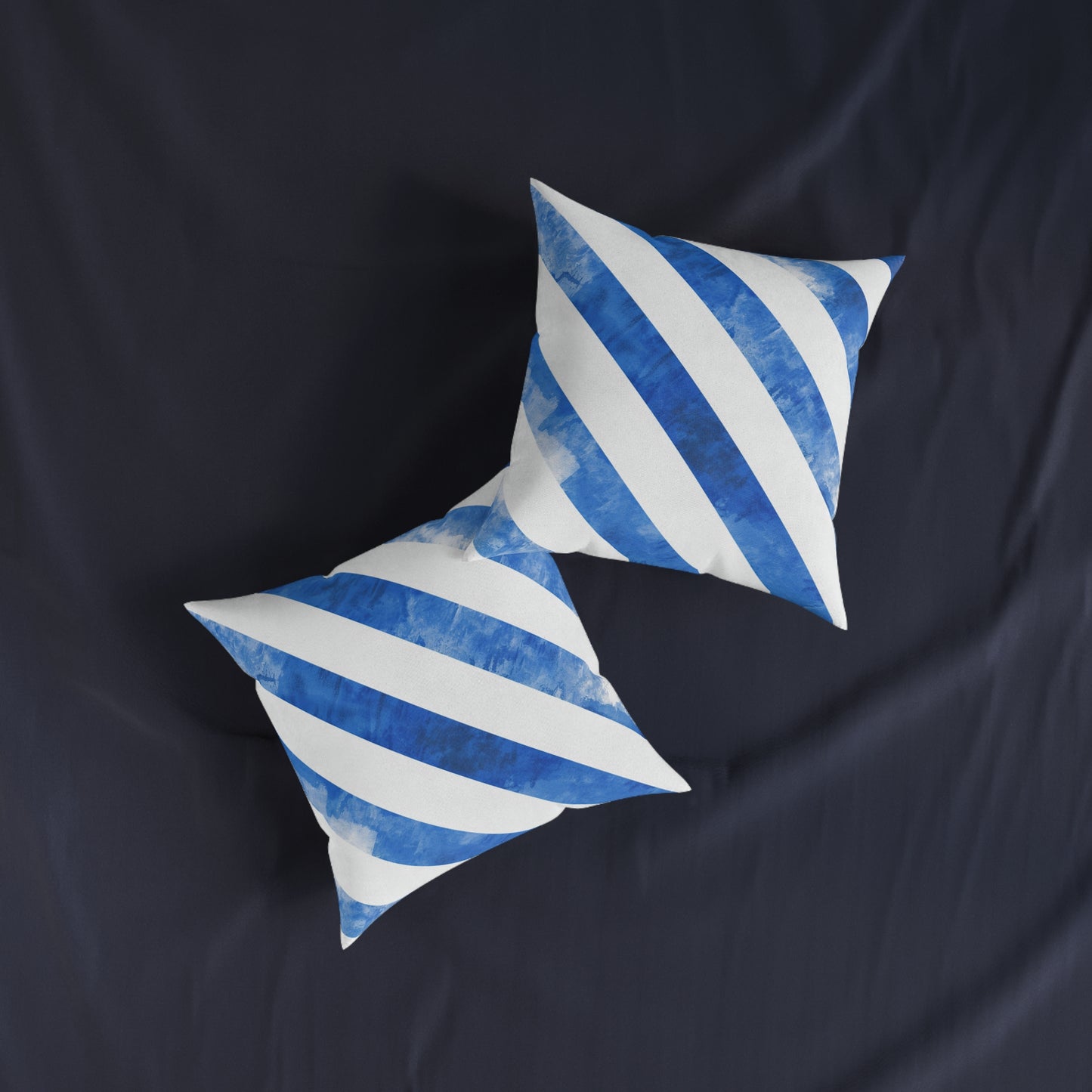 Ice Blue Stripes - Square Pillow - UK