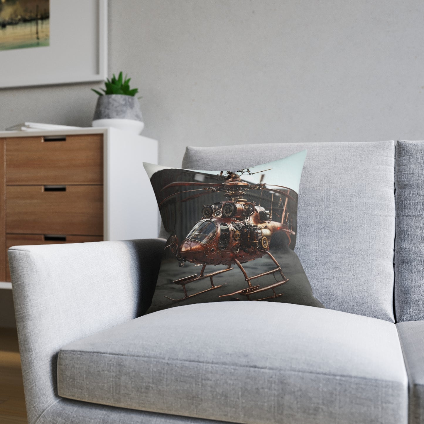 Industrial-Style Square Cushion 2 - Steampunk Home Decor UK