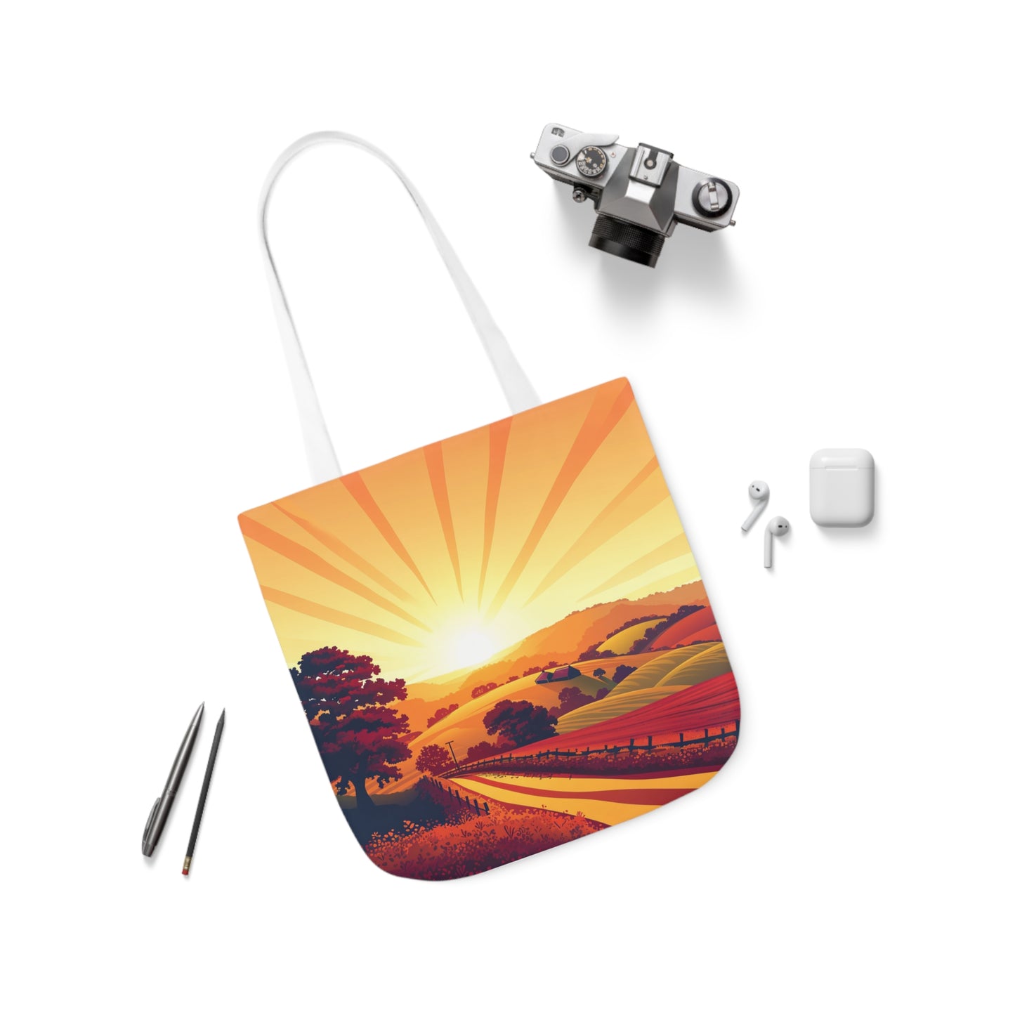 Sunset In The Countryside #1 - Polyester Canvas Tote Bag (AOP)