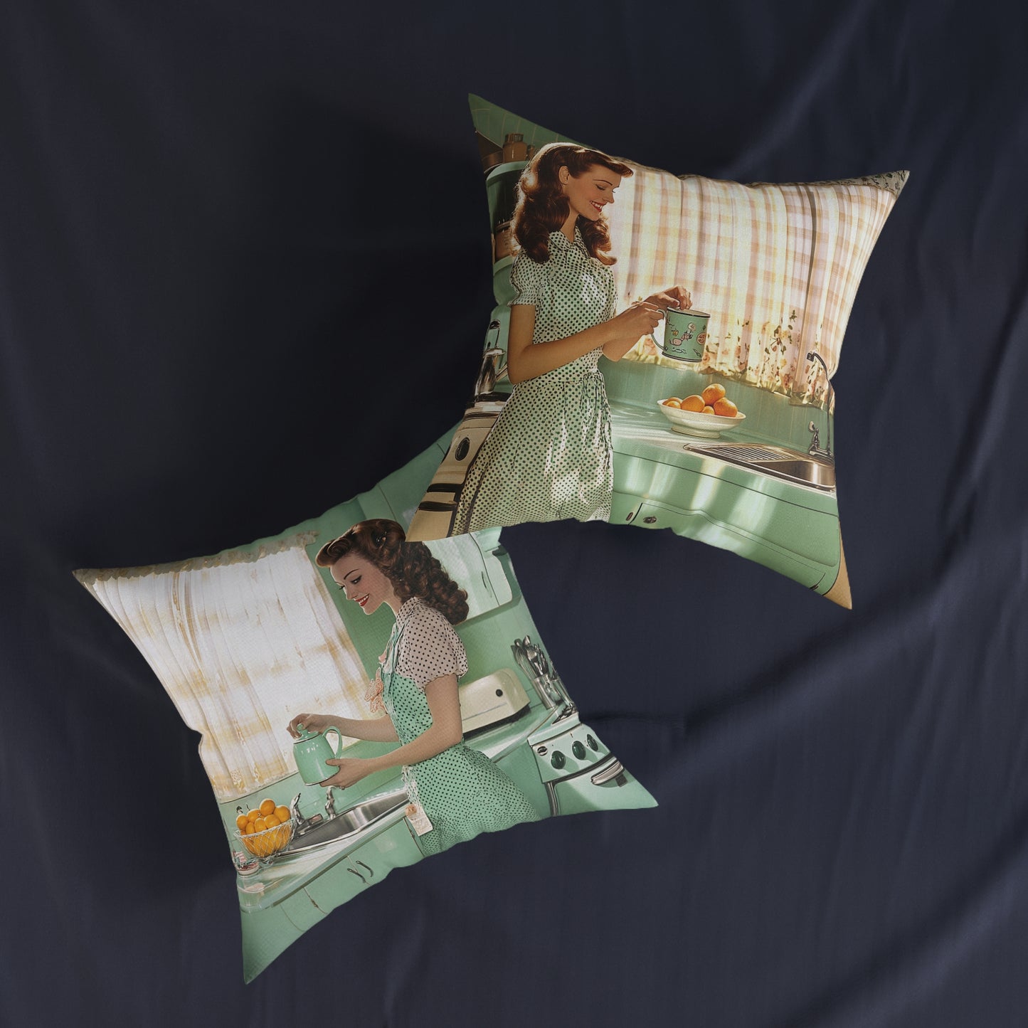 1950s Americana - Square Pillow - UK