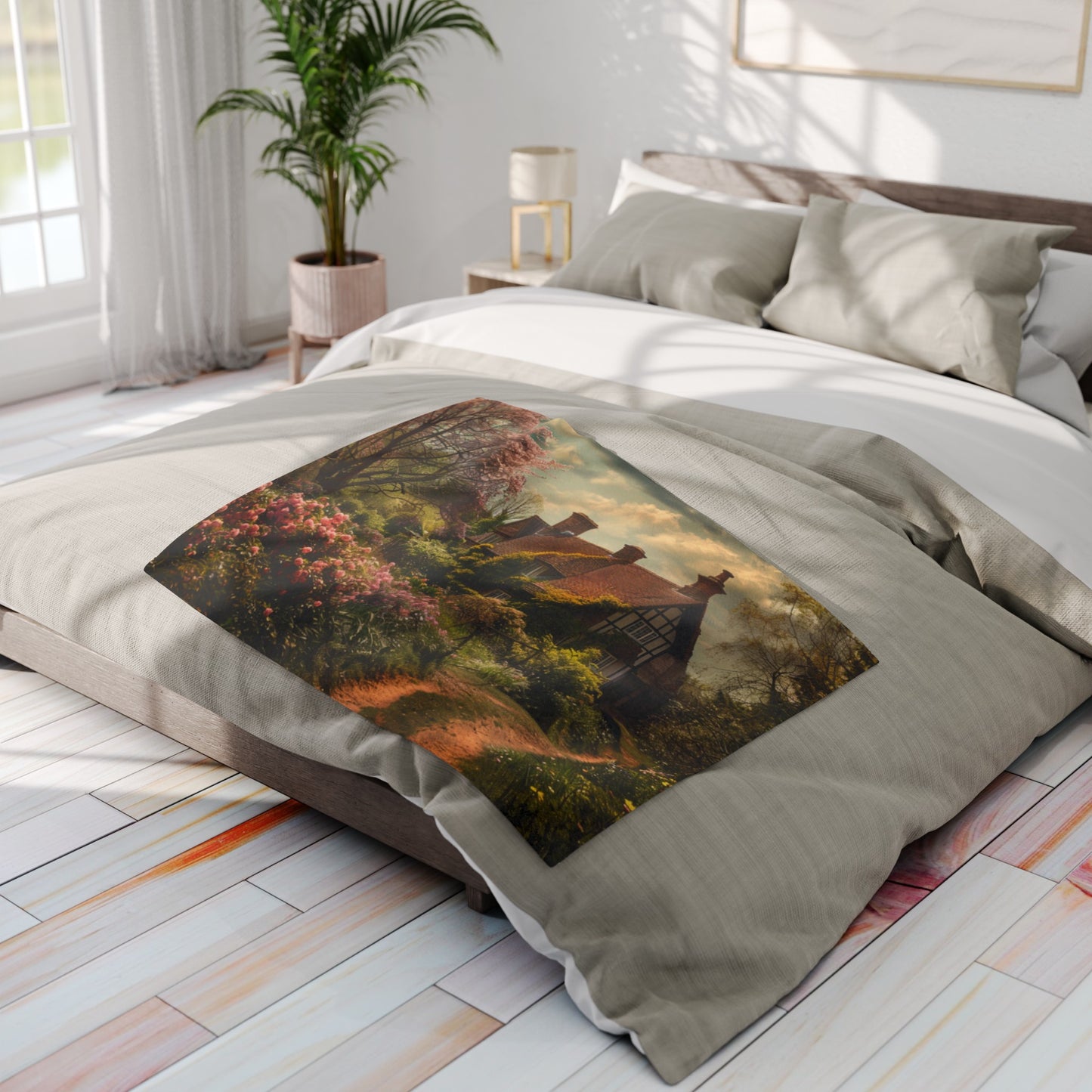 English Springtime 2 Arctic Fleece Blanket - UK, USA