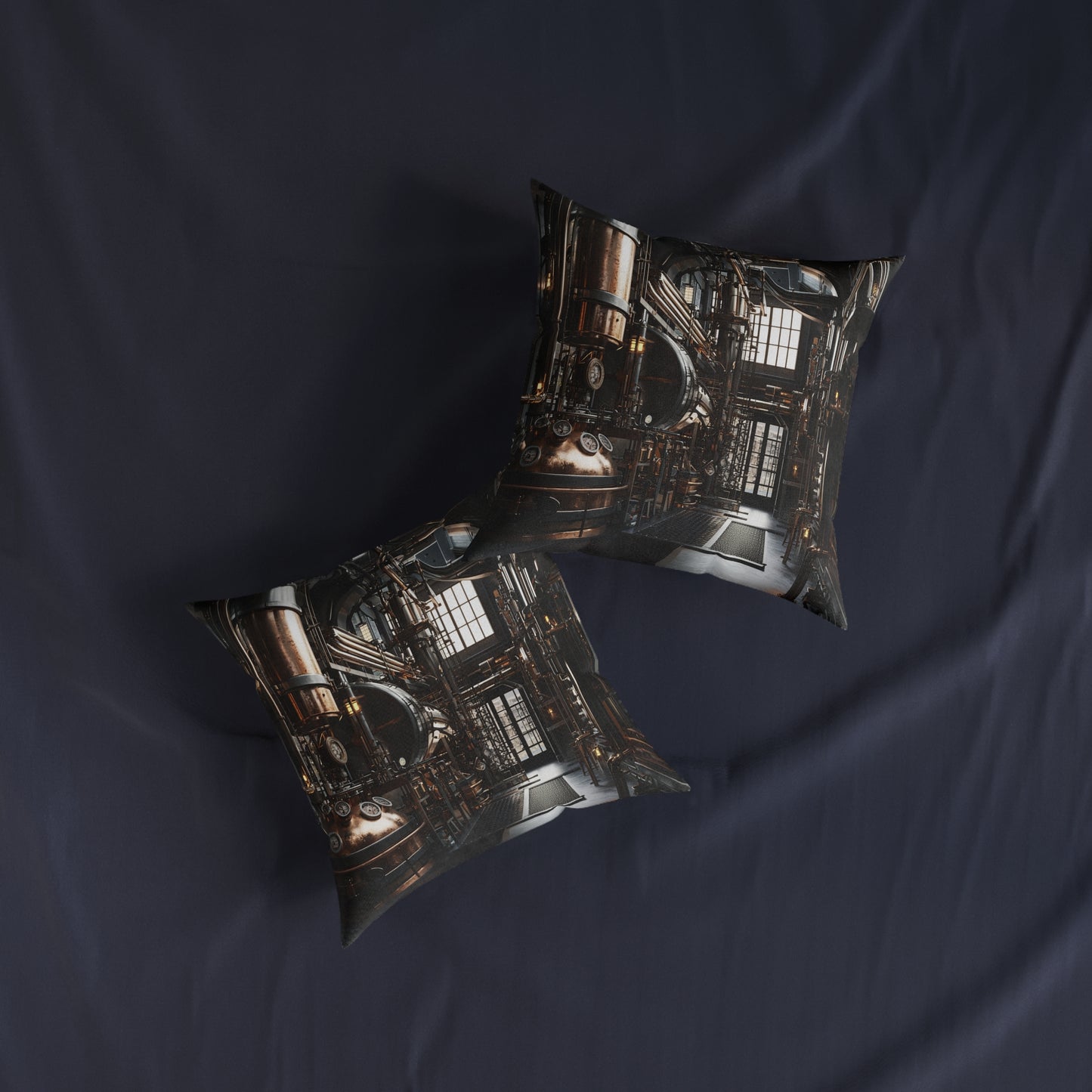 Industrial-Style Square Cushion - Steampunk Home Decor UK