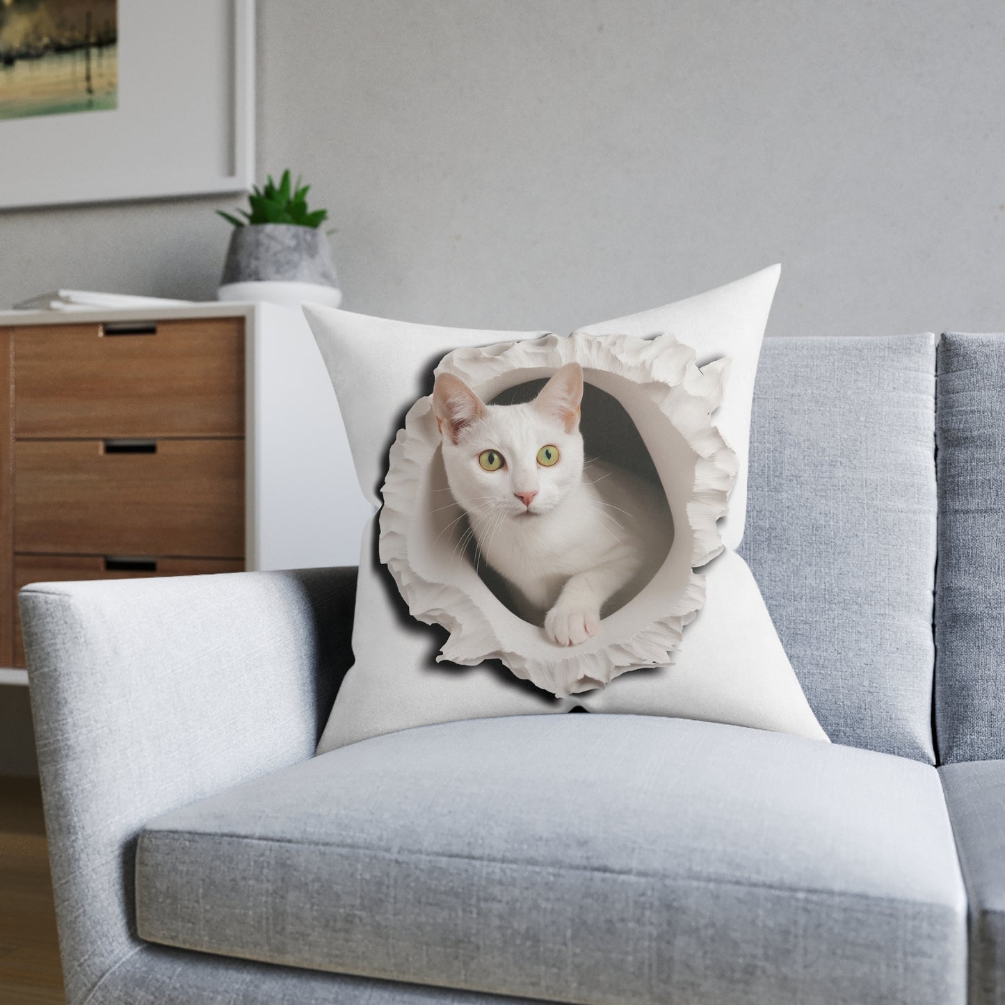 Cat 2 - Square Pillow - UK