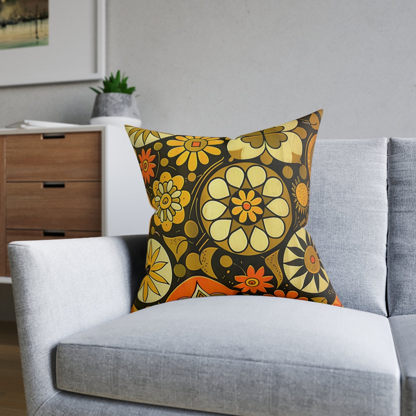1960's Retro 3 - Square Pillow - UK