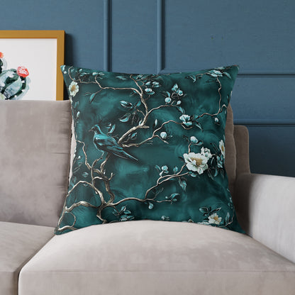 Blue Vine Chinoiseries 2 - Square Poly Canvas Pillow UK