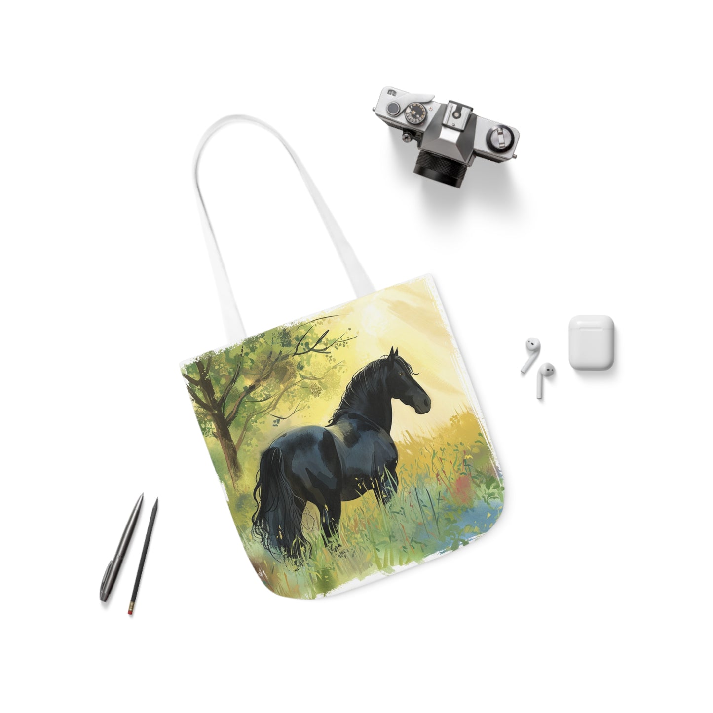 Horse #4 Polyester Canvas Tote Bag (AOP)