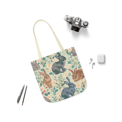 Rabbit Polyester Canvas Tote Bag (AOP)